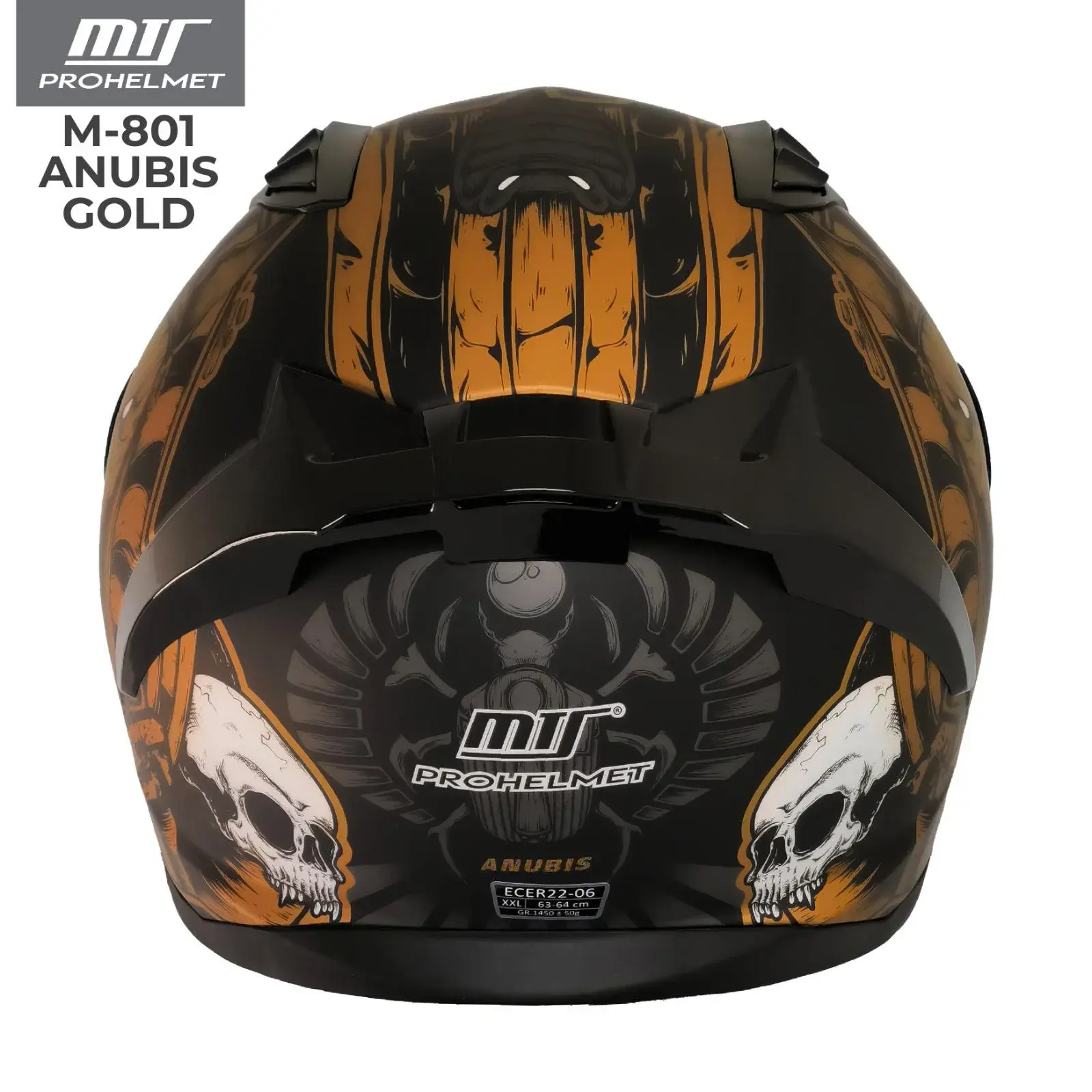 MTS M-801 ANIBUS GOLD MAT FULL FACE KASK  (SİYAH  VİZÖRLÜ)
